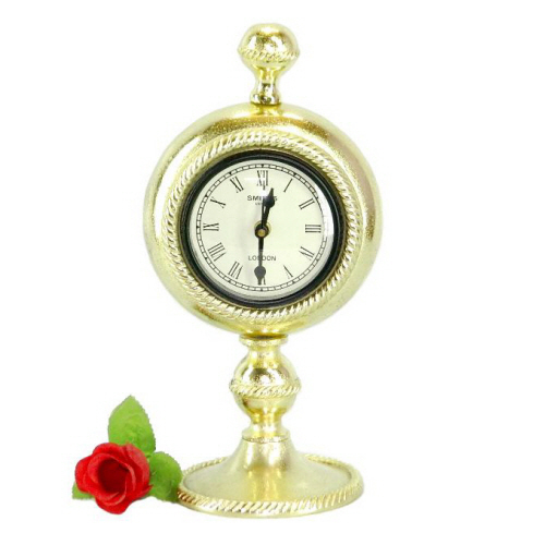 Aluminium Clock Brass Plated Round