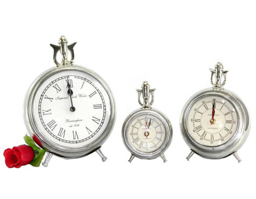 Aluminium Clock Set of 3 pcs. Nickel Plated