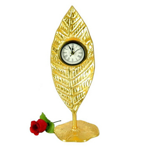 Aluminium Table Clock Gold Plated