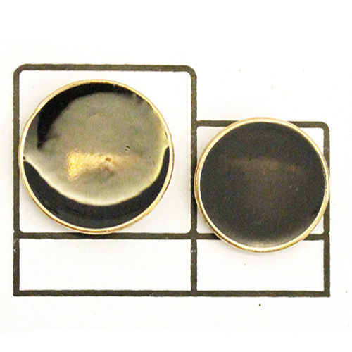 Metal Designer Black Enamel Button