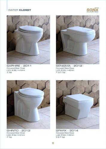 European Water Closet - Vitreous Chinaware, Round Bowl Shape, Glossy White & Ivory Finish | Durable Strength, Odor-Free, Easy Wall Installation, Long-Lasting Cleanliness