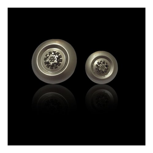 Silver Circular Metal Button