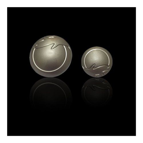 Golden Silver Circular Metal Button