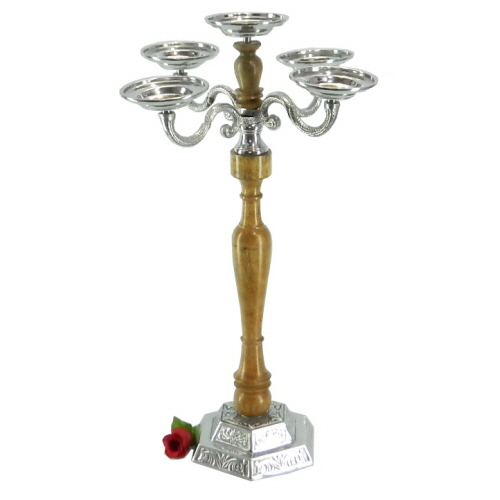 Aluminium & Wooden Candelabra