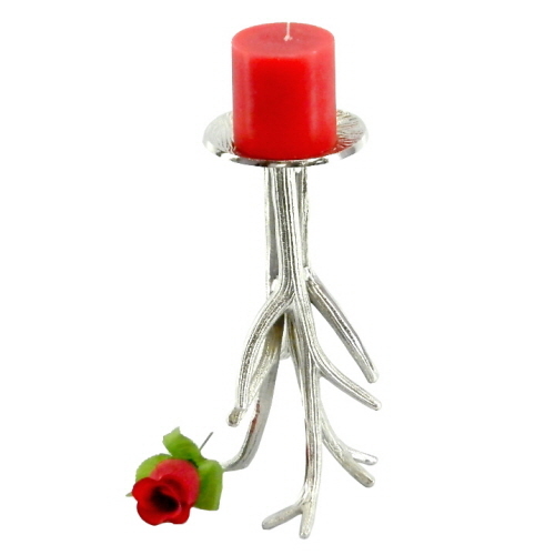 Aluminium Candle Holder Raw Nickel Plated