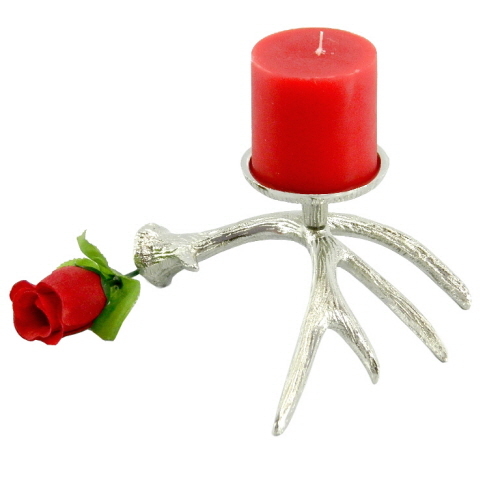 Aluminium Candle Holder Reindeer Horn Small