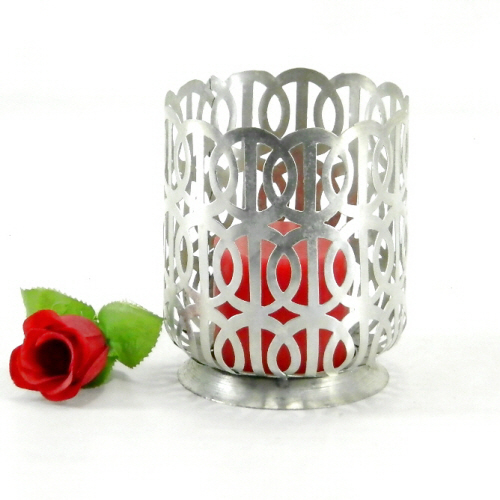 Iron Candle Holder Silver Color