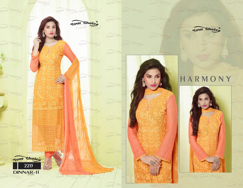 Orange Party Wear Designer Salwar Kameez Suit