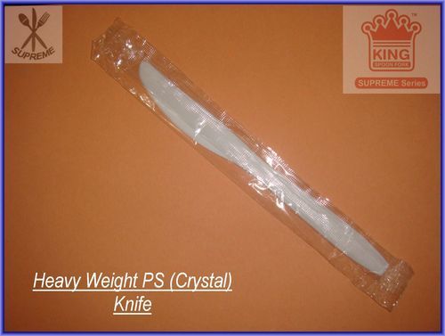 Heavy Weight Crystal Ps Knives - Polypropylene, 5-7 Inch | White, Lightweight, Disposable for Eating Food