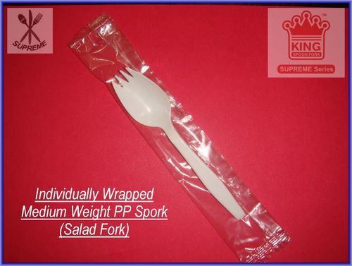 Medium Weight Polypropylene Spork - 5-7 Inch, Lightweight and Disposable, Elegant White Color