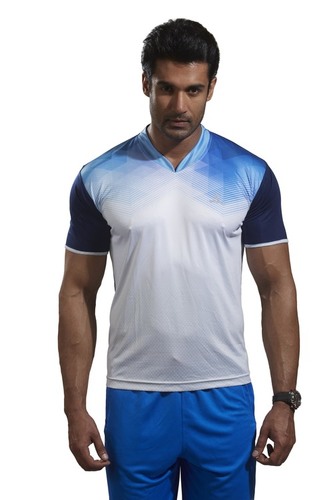 Men Athletic Sports Wear - Polyester, Sizes S-XXL, Blue | JALDI DRI Technology, Sweat-Wicking, Temperature Regulation