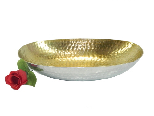 Aluminium Dish Polished & Brass Finish