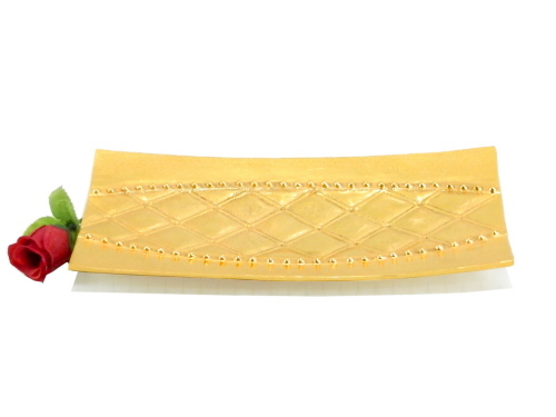 Aluminium Dish Rectangular Gold Plated