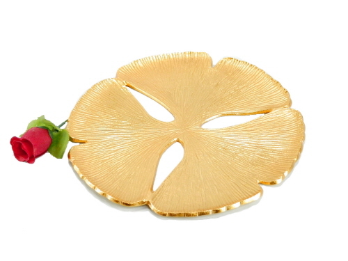 Aluminium Dish Mushroom Gold Plated - 7cm Diameter, Pin Attachment, Polished Finish, Elegant Durable Design