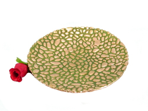 Aluminium Dish Copper Antique Round - Aluminium, Copper Finish, Antique Look, Elegant Design, Unique Pattern
