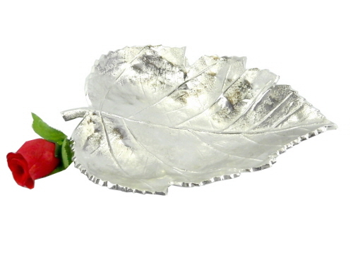 Aluminium Leaf Dish Nickel Plated