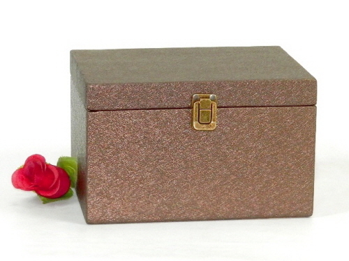 Wooden Box Copper Faux Leather