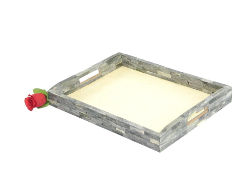 Wooden Tray With Bone & Resin