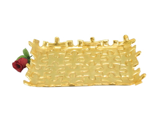 Aluminium Tray Jigsaw Puzzle Gold Plated