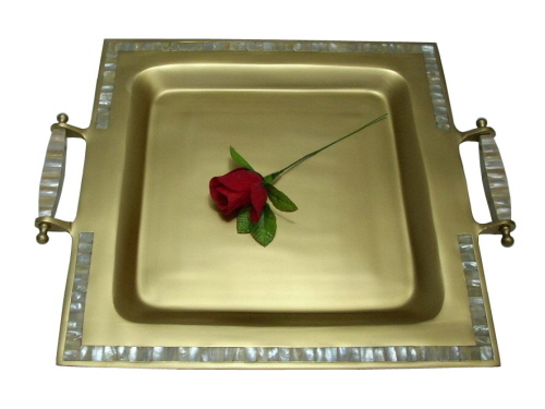 Aluminium Tray Gold Color with MOP Inlaid