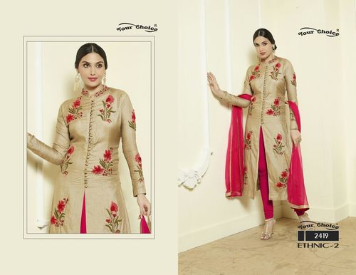 Salwar Kameez Fancy Designer Party Wear Suit - Cotton Top, Jama Glass Cotton Bottom, Lawn Cotton Dupatta, Pink Color, Embroidered Pattern | Features: Dry Cleaning, No Fade, Washable, All Season