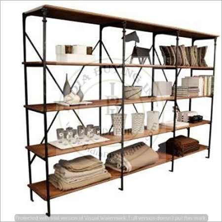 Industrial Metal Wooden Display Rack