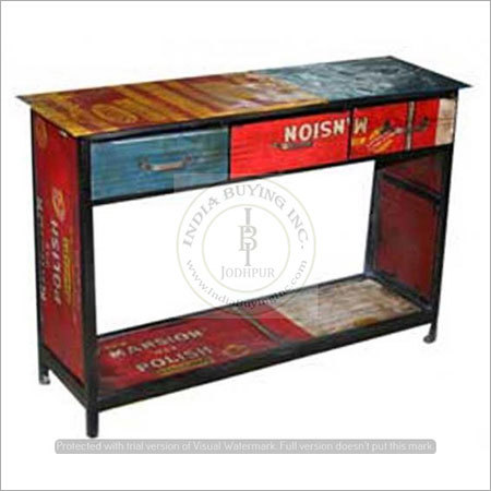 Industrial Computer Table with Drawers