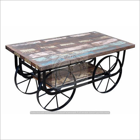Industrial Table with Wheels