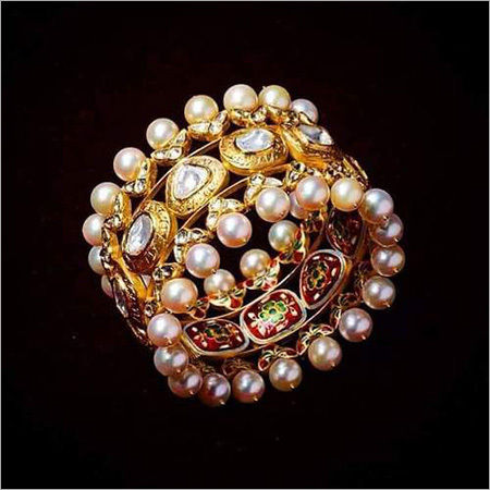 Yellow And White Gold Kundan Polki Jadau Bangles At Price Range 10000 00 50000 00 Inr Set In Bikaner Id C3490737 gold kundan polki jadau bangles