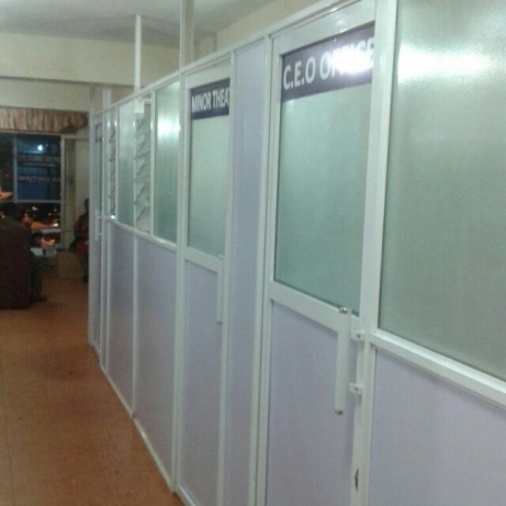 Aluminium Fabrication in Doctor Clinik - Aluminum, Variable Dimensions, White, 2-5 mm, Powder Coated | Lightweight, Durable, Easy Install, Customizable, Cleanable, 1 Year Warranty