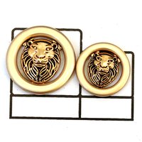 Lion face Circular Metal Button