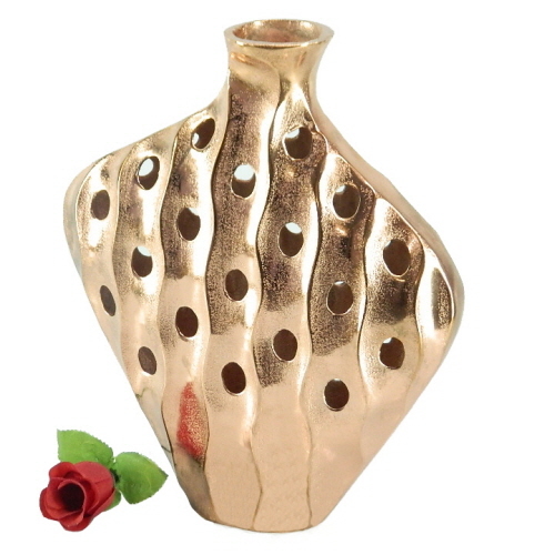 Aluminium Vase Rosegold Plated
