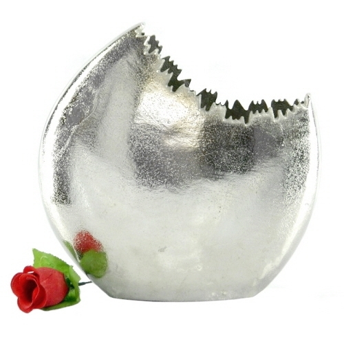 Aluminium Vase Raw Nickel Plated - Variable Dimensions, Irregular Shape | Elegant Design, Durable, Versatile Use, Shiny Finish