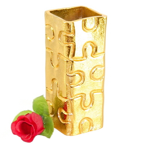 Aluminium Vase Jigsaw Puzzle Gold Plated