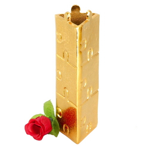 Aluminium Vase Jigsaw Puzzle Gold Plated Small