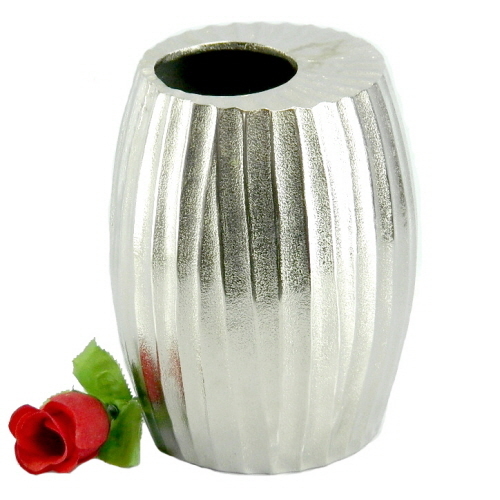 Aluminium Vase Barrel Shape Nickel Plated
