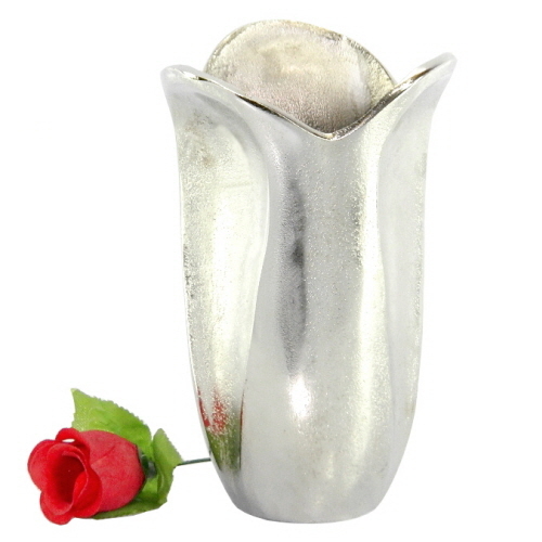 Aluminium Vase Bud Shape - 500 ml, 5 Inch Diameter, 10 Inch Height | Polished Finish, Elegant Design, Durable, Easy to Clean