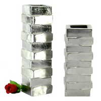 Aluminium Vase Tall Set Of 2 Pcs. Nickel Plated