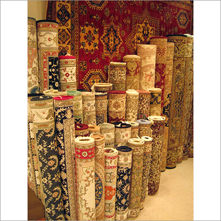 Handicraft Carpets - Wool & Silk, Variable Dimensions, Red Color, Traditional Design, 1-2 cm Pile Height, Hand-Knotted | Elegant Style for Residential & Commercial Flooring