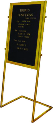 LOBBY BOARD - Metal & Blackboard, 40x60cm, Gold | Attractive Design, Durable Stand, Easy Setup, Notice Board, Portable Display