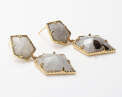 Labradorite Gold Earring