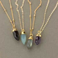 Gold Electroplated Charm Necklace Size: 6x13mm