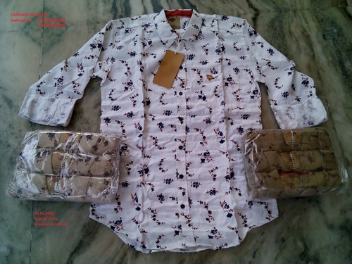 Printed Readymade Shirts - Cotton, Customized Sizes Available, Floral Print Design | Classic Collar, Lightweight, Anti-Wrinkle, Cool Dry, Washable, Plus Size Options