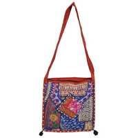 Shoulder Bag - Cotton Fabric, 20x30x10 Cm, Brown | Classy Appearance, Fashionable Ethnic Design, Intricate Patterns, Long Lasting, Optimal Holding Capacity