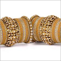 Bridal Lac Bangle Set - Lac Beads, 2.5-3 Inches, Gold | Elegant Design, Alluring Shine, Mesmerizing Finish