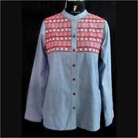 Blue Embroidered Shirts