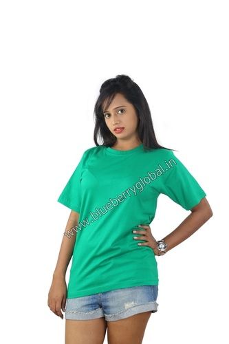 Green Women Round Neck T-shirt