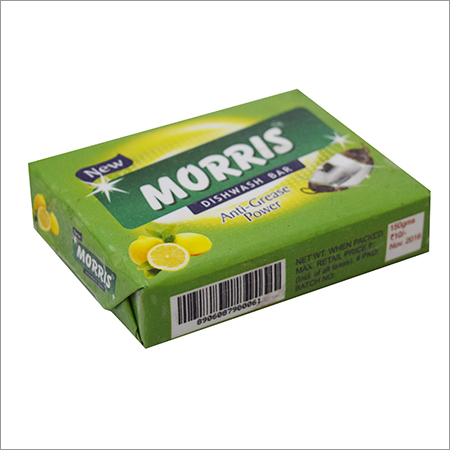 Morris Dishwash Bar - Soap, 10x5x3 cm | Powerful Cleaning, Lemon Freshness, Grease Removal, Biodegradable, Easy to Use