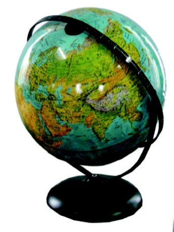 Globe - Plastic/Paper With Metal Base, 12 Inches, Green | Educational Tool, World View, Decorative Item