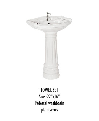 White Design Pedestal Wash Basin